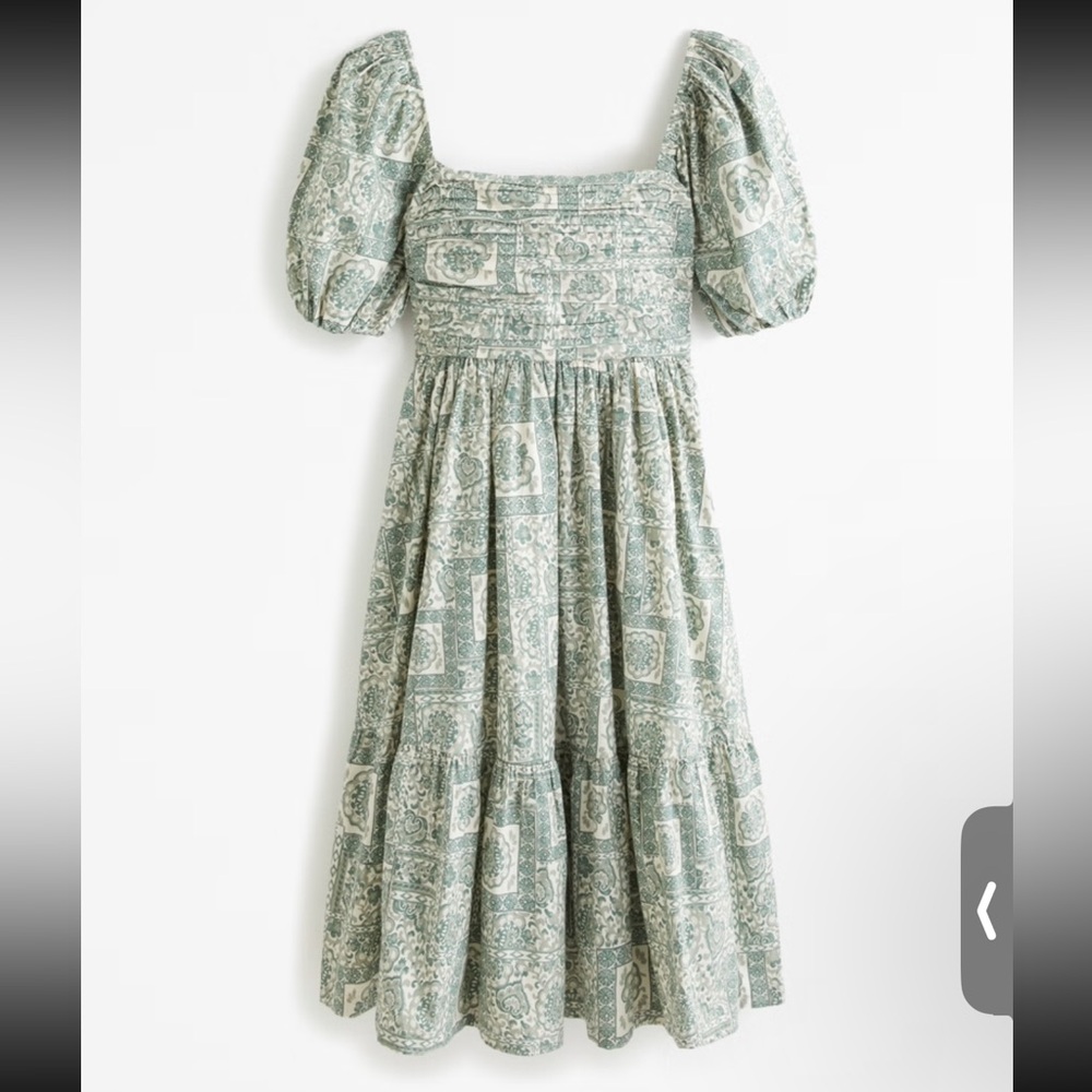 The A&F Emerson Poplin Puff Sleeve Midi Dress